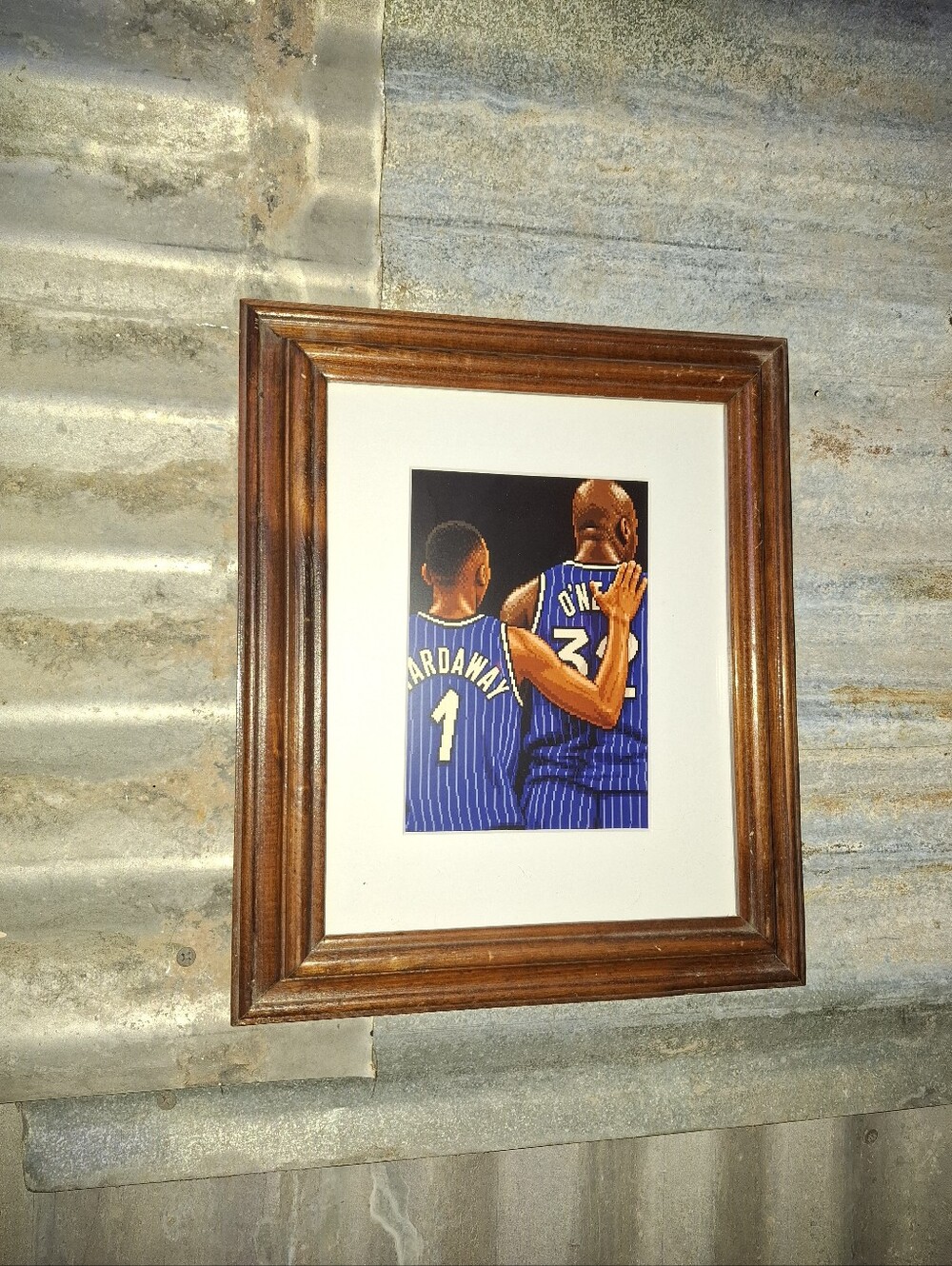 8 Bit Shaquille O'Neal & Penny Hardaway Retro NBA Orlando Magic Framed Art Print